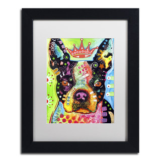 Dean Russo 'Boston Terrier Crowned' Matted Framed Art