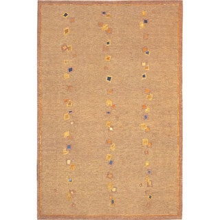 Abbyson Living Hand-knotted 'Napa' Gold/ Blue Wool Rug (6' x 9')