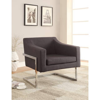 Coaster Company Grey Fabric Chrome Base Accent Chair