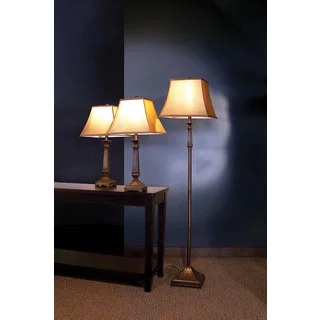 Traditional Floor and Table Lamps Set of 3