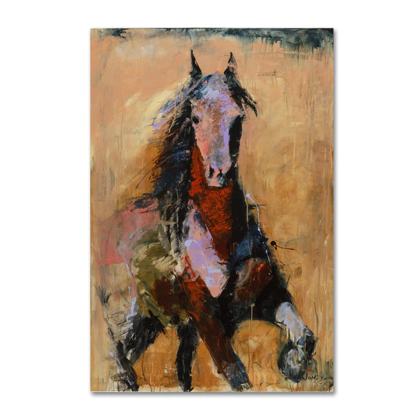 Joarez 'Golden Horse' Canvas Art