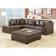 Coaster Company Brown Leather Sectional - Thumbnail 0
