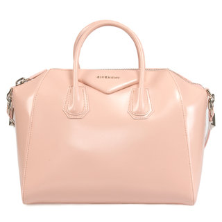 Givenchy Antigona Calfskin Leather Satchel Bag in Pink w/ Silver Hardware Size Medium