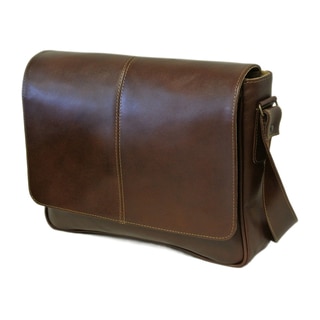 Piel Leather Deluxe Small Briefcase Messenger Bag