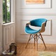 Corvus Adams Contemporary Teal Blue Velvet Accent Chair