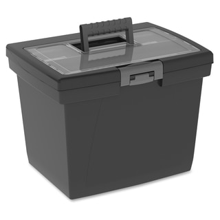 Storex Nesting Portable File Box - Black/Gray