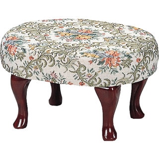 Coaster Company Floral Upholstered Cherry Footstool