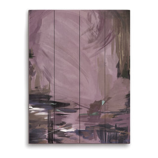 Purple Water Cave Reflection Graphic on Wood