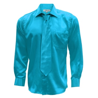 Ferrecci Men's Satin Dress Shirt, Necktie and Hanky Set (More options available)