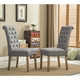 Copper Grove Slader Solid Wood Tufted Parsons Dining Chairs (Set of 2) - Thumbnail 2