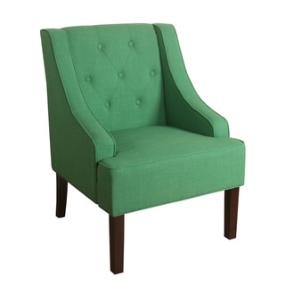 HomePop Kate Tufted Swoop Arm Accent Chair Kelly Green