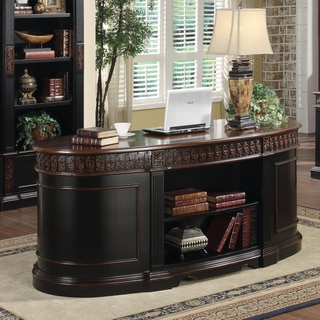 Coaster Company Black/ Cherry Wood Executive Oval Desk