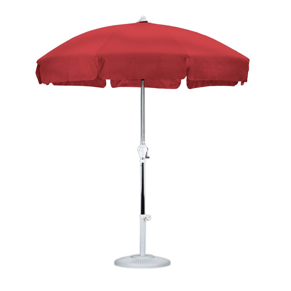 Sunline 7.5' Round Aluminum Frame Patio Style Market Umbrella, Crank Open, 3-way tilt, Anodized Silver Finish, Olefin Fabric