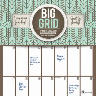 2017 Big Grid Design 17 Month Wall Calendar