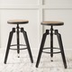 Isla Adjustable Rustic Wood Barstool (Set of 2) by Christopher Knight Home