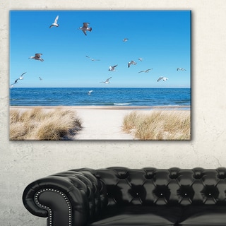 Beach with Seagulls in Rugen Island - Seashore Canvas Wall Artwork