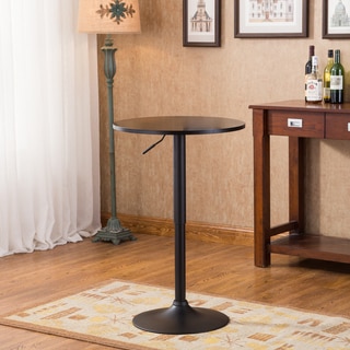 Belham Black Round Top Adjustable Height Metal Bar Table
