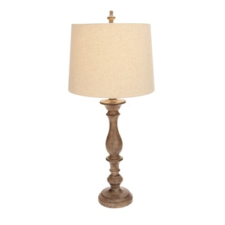 Polystone Canvas/Wood 34-inch Table Lamp