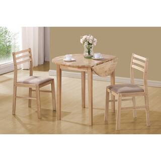 Coaster Company White and Natural 3-piece Dining Set