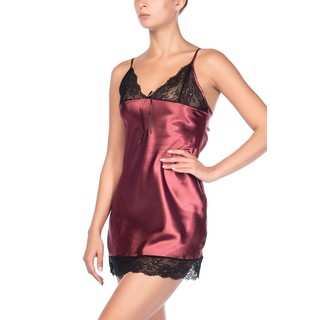 Miorre Burgundy and Black Satin Night Gown