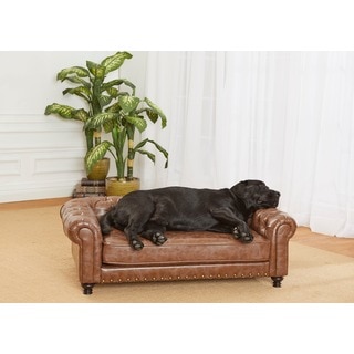 Enchanted Home Pet Wentworth Brown Tufted Pet Sofa