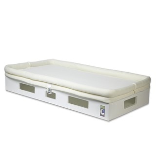 SafeSleep Breathable Ivory Crib Mattress and White Base