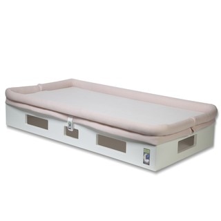 SafeSleep Breathable Pink Crib Mattress and White Base