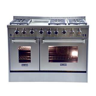 Hallman 48-inch Stainless Steel Professional Convection Gas Range