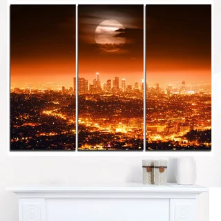 Dramatic Full Moon over Los Angeles - Cityscape Canvas print