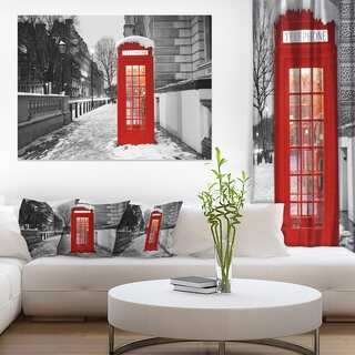 Red London Telephone Booth - Cityscape Canvas print