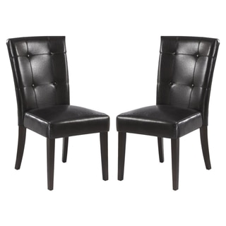 Boss Button Tufted Design Parsons Style Black Dining Chairs (Set of 2)