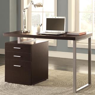 Modern Design Home Office Cappuccino Writing/ Computer Desk with Drawers and File Cabinet