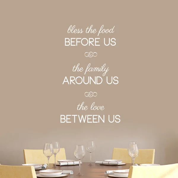 Bless The Food Before Us Wall Decals - 22" wide x 36" tall