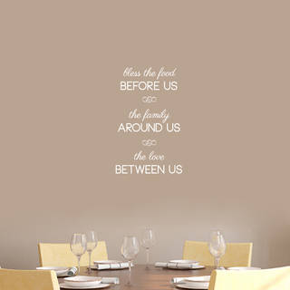 Bless The Food Before Us Wall Decal - 15" wide x 24" tall