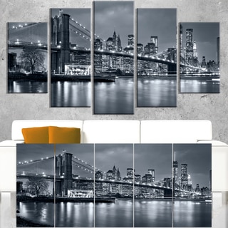 slide 1 of 1, Porch & Den 'Panorama New York City at Night' Cityscape Canvas Print