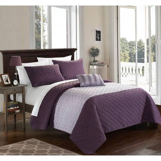 Chic Home Walker Lavender 8-Piece Bed in a Bag Quilt Set