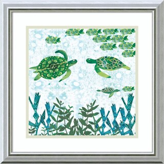 Framed Art Print 'Turtles' by Sarah Millin 18 x 18-inch