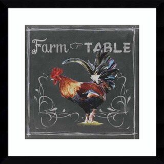 Framed Art Print 'Chalkboard Farm Animals III Farm to Table Rooster' by Redstreake 17 x 17-inch