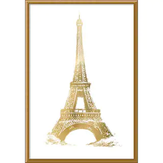 Framed Art Print 'Gold Foil Eiffel Tower Metallic Print' by Vision Studio 32 x 45-inch