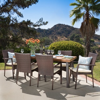 Christopher Knight Home Cordella Outdoor 7-piece Wood Dining Set with Cushions