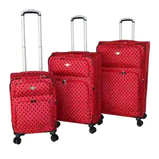 Rivolite Ultra Lightweight Polka Dot 3-piece Spinner Luggage Set