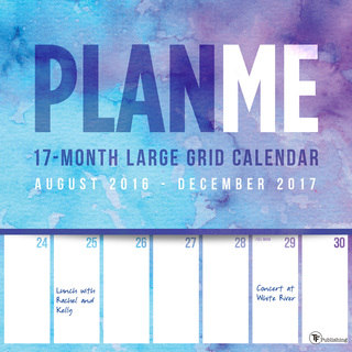 2017 PlanMe Big Grid 17-month Wall Calendar