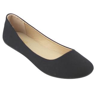 Refresh Women's Solid-colored Fabric Ballet Flats
