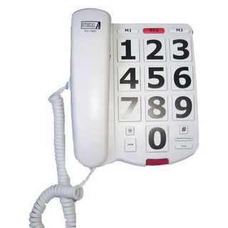 Future Call White Amplified Big Button Phone with Handset Volume Control