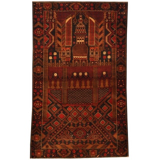 Herat Oriental Afghan Hand-knotted Tribal Balouchi Wool Area Rug (4' x 6'4)