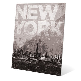 'Distressed Skyline - NYC' Wall Graphic on Glass