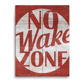 No Wake Zone Red' Wood Wall Graphic