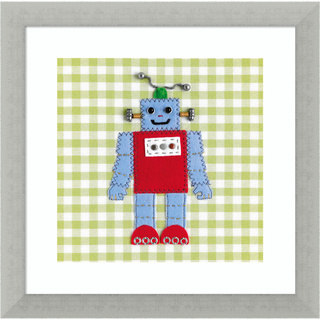 Framed Art Print 'Robots Rule OK' by Catherine Colebrook 12 x 12-inch