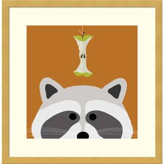 Framed Art Print 'Peek-A-Boo Raccoon' by Yuko Lau 17 x 17-inch