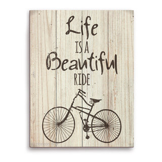 Gris 'Life is a Beautiful Ride' Wood Wall Graphic